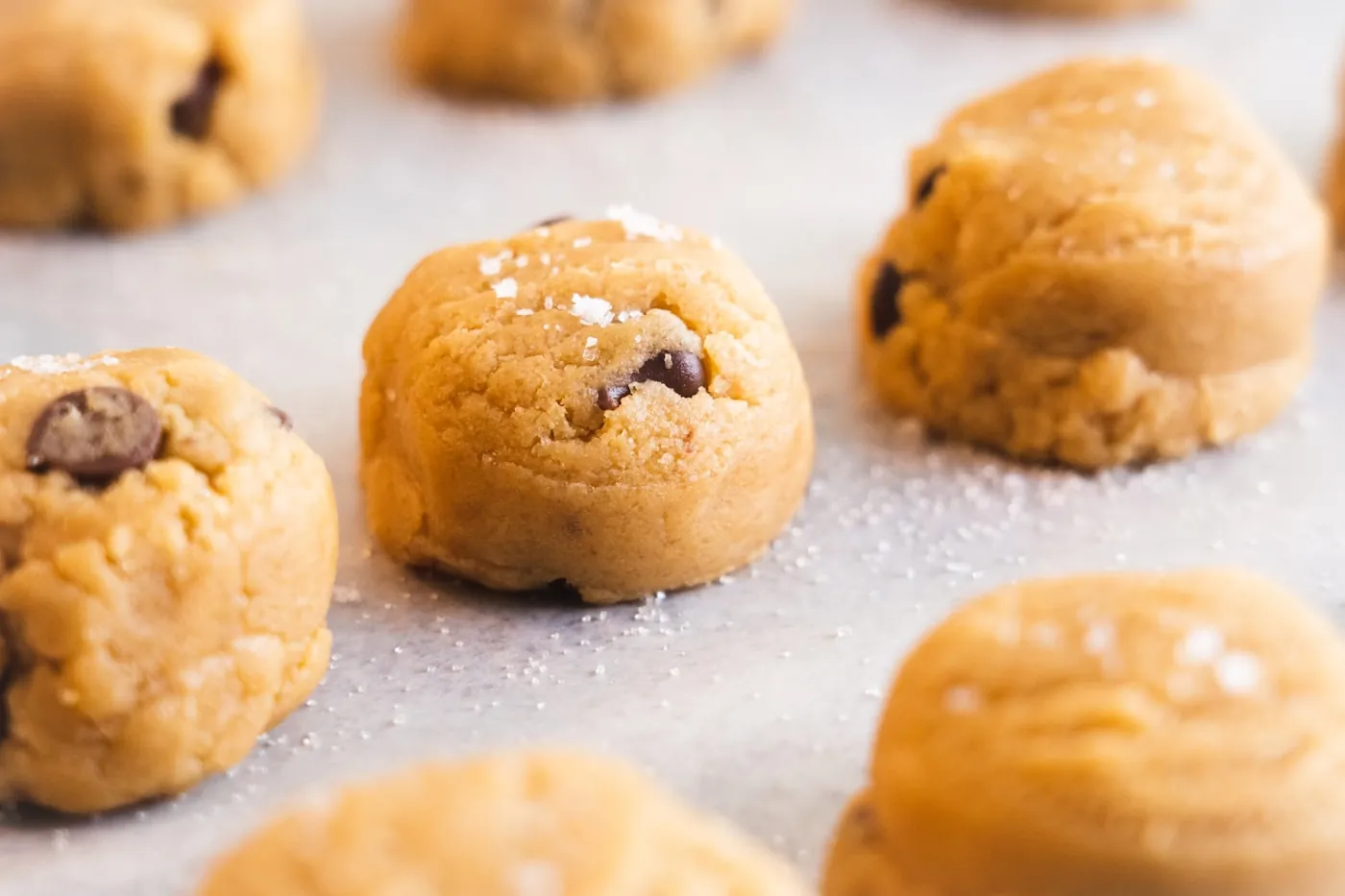 Trays of cookie dough ready for the oven